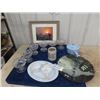 Image 1 : Porc Pot, Cream & Sugar Setrr, Glassware, & Picture