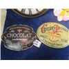 Image 2 : Clock, 2 Metal Chocolate Signs, & Cat Bank