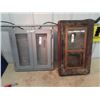 Image 1 : Painted Wall Mount Display Case 20" x 20" & Old Clock Converted into a Display Case 15" x 25"