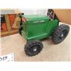 Image 2 : 3 Vintage Items - Metal Met Toy Stove, Buddy L Beaver Farms Tractor, & Startch Container Shaped like