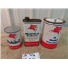 Image 1 : 3 Mobiloil Cans 1) Outboard -Quart 1) Oil -Quart & 1) A Mobil Product Grease 5 LB