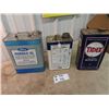 Image 2 : 3 Oil Cans 1) Ford Hyd Oil- 2 Gallon, 1) Sunrise Refridgeration Oil 3.7 L & 1) Tidex Oil -1  Gallon