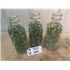 Image 1 : 3 Milk Bottles full of  Cat's Eye Marbles