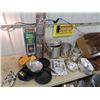 Image 1 : Wearever Camping Pots w Removable Lids, Handled Pots & Pans, Fishing Rod & Tackle & Solar Shower  Pl