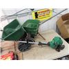 Image 2 : 2 Grass / Fertlizers Spreaders. 20' RV Drain Hose & Hose Reel & Weed Eater XT200
