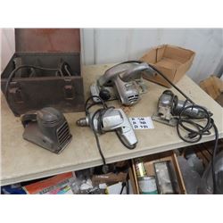 4 Power Tools -Circ Saw, Drill, Jig Saw,& Sander