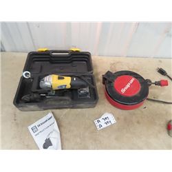 Snap On Retracting Ext Cord, & New Power Fist Biscuit Jointer w Case