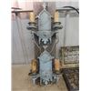 Image 2 : 2 Old Cast Light Fixtures, & 2 Register Covers