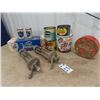Image 1 : Case of 12 OV Cans, Honey , Jam & Candy Tins, & 2 Dispensers