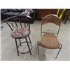 Image 1 : Wrought Iron & Wicker Chair & Bar Stool