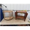 Image 1 : Walnut Magazine Stand & 1/2 Moon Stand