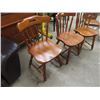 Image 2 : 5 Kitchen Chairs, 3 Wooden & 2 Upholstered