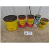 Image 1 : 5 Oil Cans - Shell, Lubie Lube, Quaker State & Pennzoil
