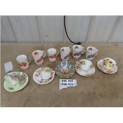 China Cups & Saucers, - Ainsley, Royal Standard, PAragon, Queen Anne, Adderly & Royal Windsor