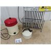 Image 1 : Vintage MIlk Pasteurizer, Kettle & Wrought Iron Magazie Rack