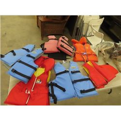 6 Childrens Life Jackets & Large Wet Suit