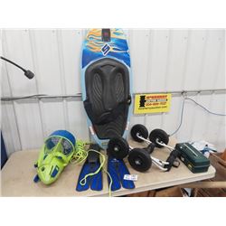 Stand Up Wake Board, Flippers, Canoe Dolly, Tackle Box, Plus More!