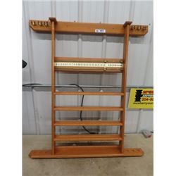 Oak Pool Cue Rack/Ball Rack/Scoreboard Combo