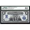Image 1 : 1899 $2 Mini Porthole Silver Certificate PMG 64