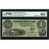 Image 1 : 1860's $1 Brattleboro VT Note PMG 64EPQ