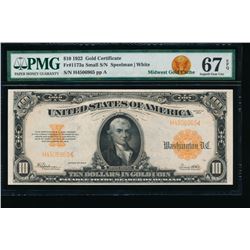 1922 $10 Gold Certificate PMG 67EPQ