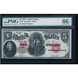 1907 $5 Legal Tender Note PMG 66EPQ