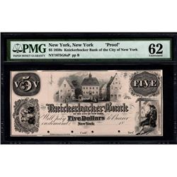 1850's $5 New York NY Proof Note PMG 62