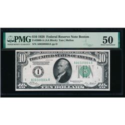 1928 $10 Boston FRN PMG 50