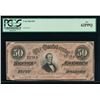 Image 1 : 1864 $50 T-66 Confederate Note PCGS 62PPQ