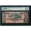Image 1 : 1864 $10 T-68 Confederate PMG 64