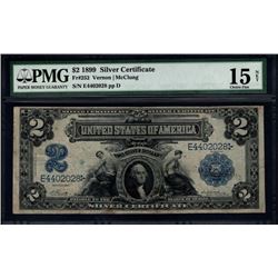 1899 $2 Mini Porthole Silver Certificate PMG 15NET