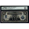 Image 1 : 1899 $2 Mini Porthole Silver Certificate PMG 15NET