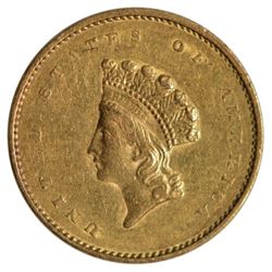 1855 $1 Princess Type 2 Gold Coin