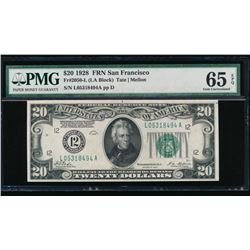 1928 $20 San Francisco FRN PMG 65EPQ