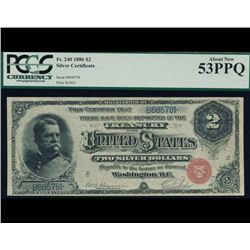 1886 $2 Silver Certificate PCGS 53PPQ