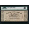 Image 1 : 1862 $10 Raleigh NC Obsolete Note PMG 30