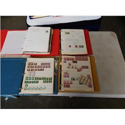 4 BINDERS OF COLLECTABLE STAMPS - CANADA, UNITED STATES, NEW ZEALAND AND ST VINCENT