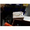 Image 3 : Box of power tools, crate of joist hangers and construction heater cut cord