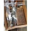Image 4 : 3 TRAYS OF VINTAGE HAMMERS, CHISELS, DRILL BITS, TOOLS