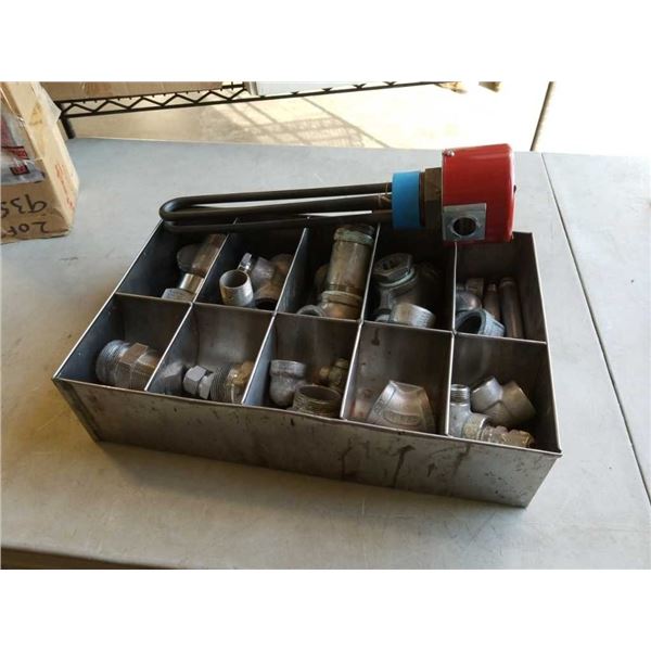 Tray of stainless pipe fittings and Caloratech heater