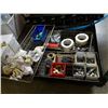 Image 1 : Three trays of air fittings wire clamps glass tape and more