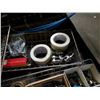 Image 4 : Three trays of air fittings wire clamps glass tape and more