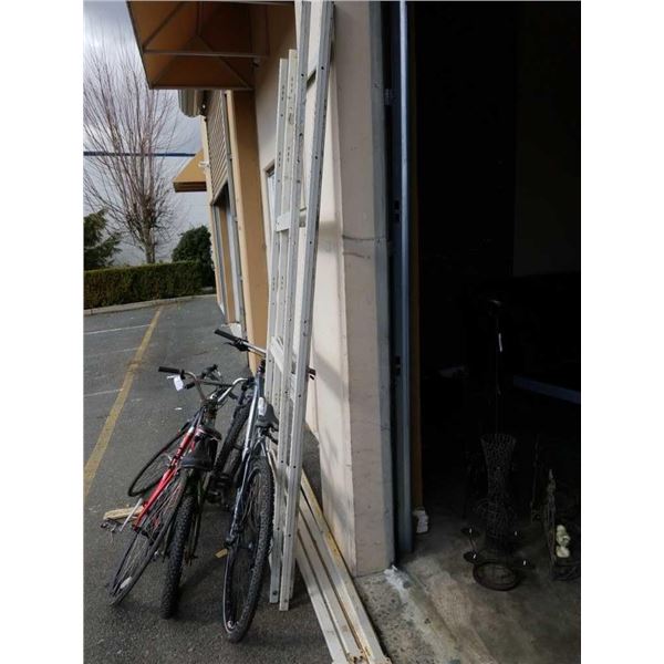 Two bays of EZ rack shelving, uprights and shelf brackets only