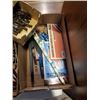 Image 2 : LOT OF SMALL SCISSORS, PAINTBRUSHES, OFFICE SUPPLIES AND COLLECTOR PLATE STANDS