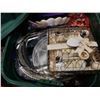 Image 3 : TOTE OF ESTATE GOODS, SERVING PIECES, BRASS DECOR