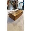 Image 3 : WOODEN JEWELLERY BOX W/ RINGS AND 2 TINS OF JEWELLERY