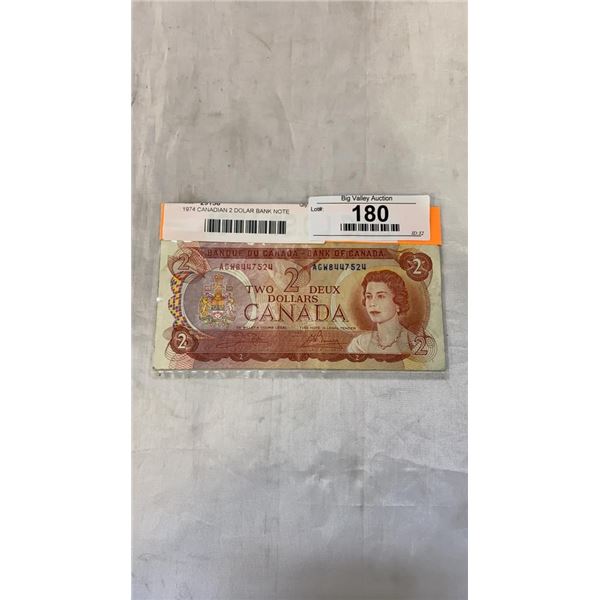 1974 CANADIAN 2 DOLAR BANK NOTE