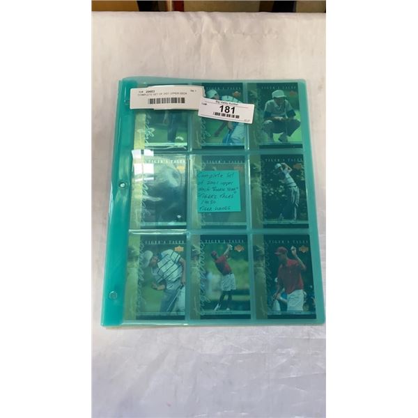 COMPLETE SET OF 2001 UPPER DECK "TIGER TALES" TIGER WOODS ROOKIE YEAR