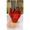 Image 2 : LARGE RED ART GLASS VASE 28 INCHES TALL AND OTHER RED ART GLASS VASE