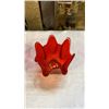 Image 3 : LARGE RED ART GLASS VASE 28 INCHES TALL AND OTHER RED ART GLASS VASE
